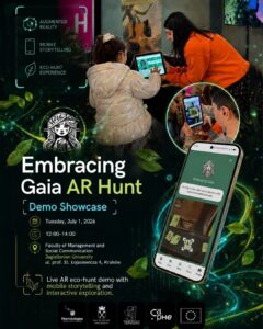 Embracing Gaia AR Hunt Demo Showcase poster in Kraków
