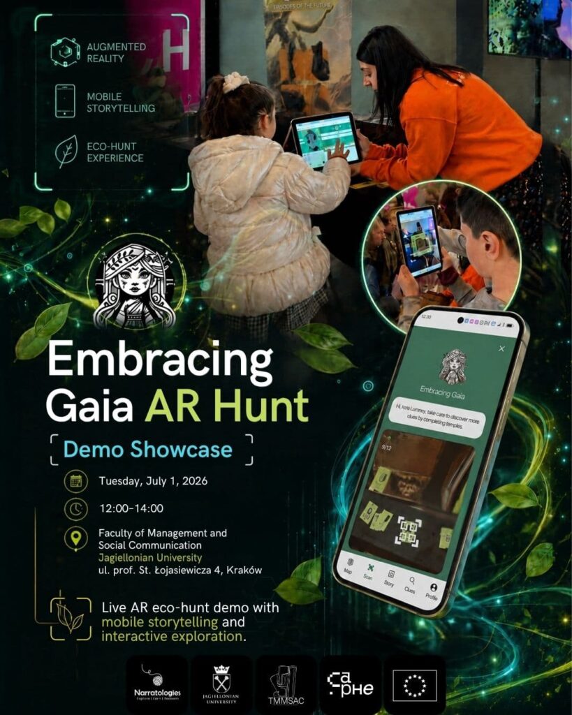 Embracing Gaia AR Hunt Demo Showcase poster in Kraków