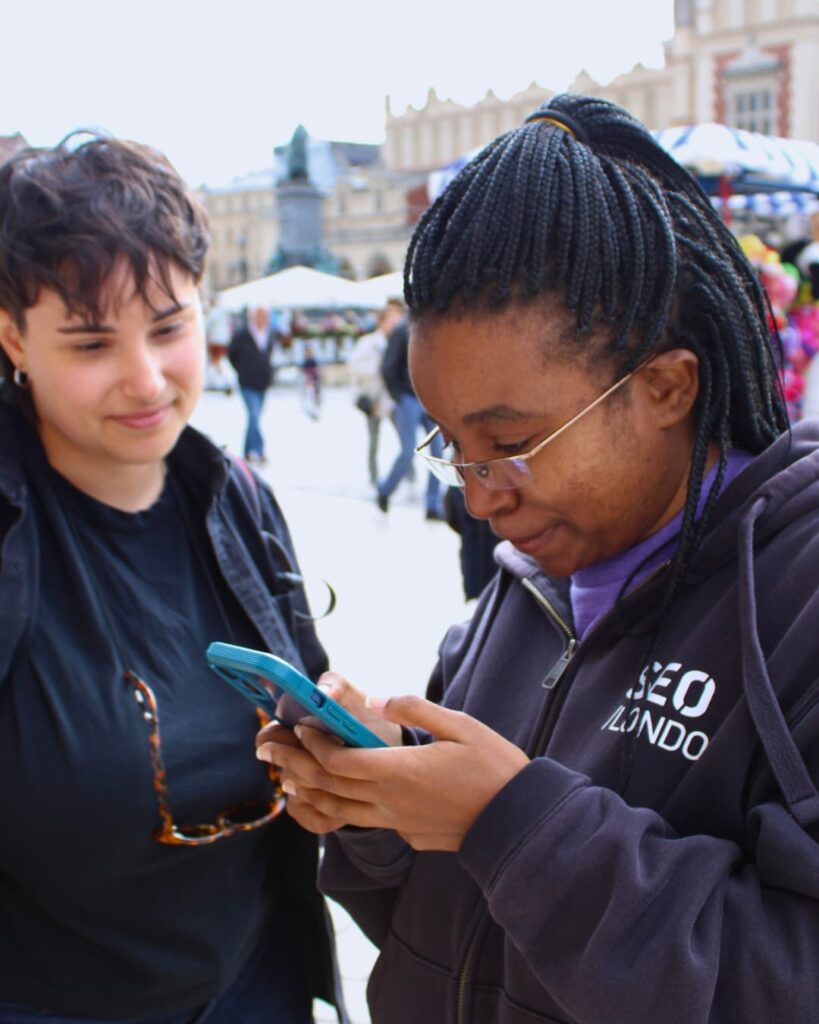 Katerina Zannou and Kinya Marangu during Communities In-Formation in Kraków