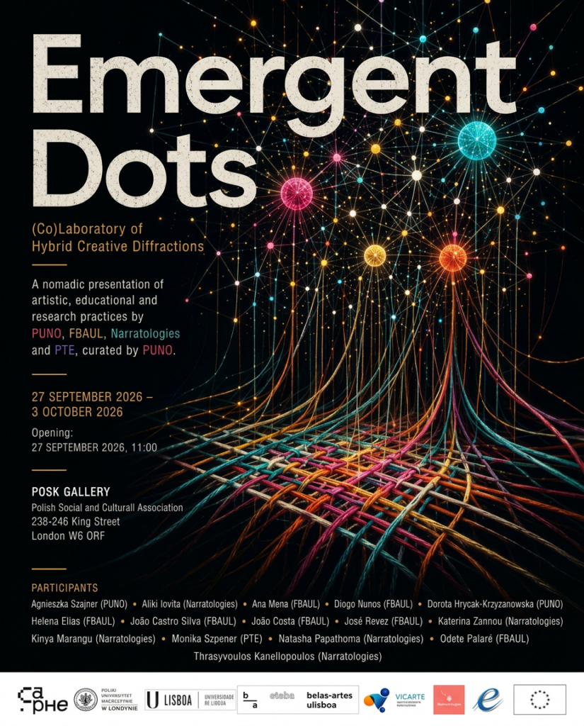 Emergent Dots exhibition poster in London